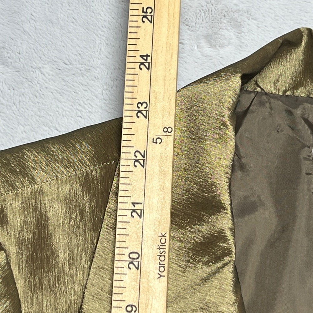 Nicolette Womens Skirt Suit 14W Gold Shimmer Ruffle Hem 2 Piece Set - Picture 6 of 16